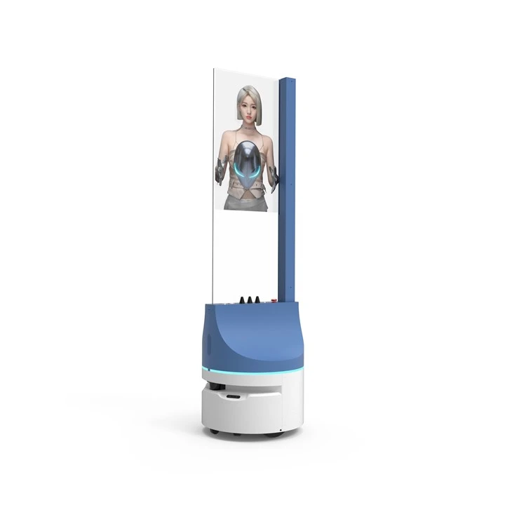 30-Inch OLED Transparent Display Mobile Advertising Robot