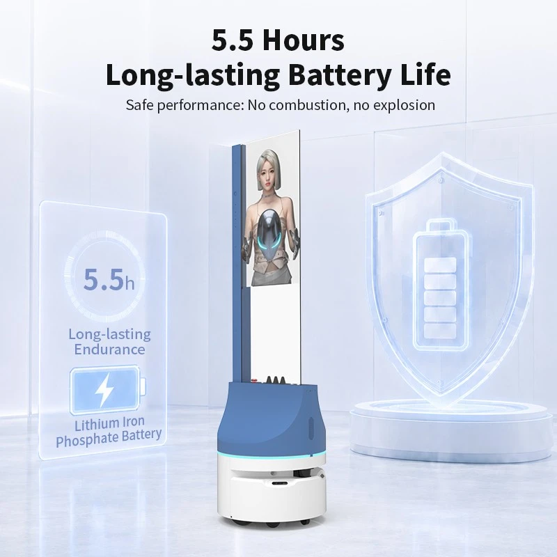 30-Inch OLED Transparent Display Mobile Advertising Robot suppliers
