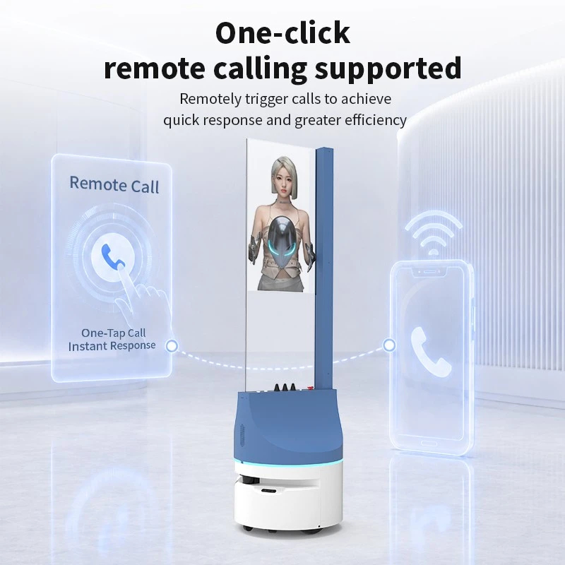 30-Inch OLED Transparent Display Mobile Advertising Robot high quality