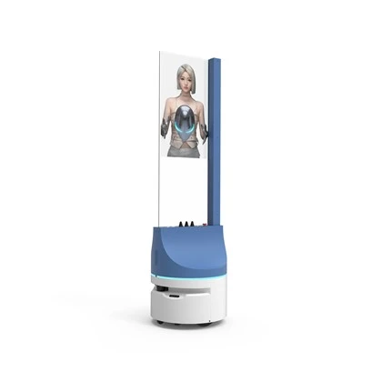 30-Inch OLED Transparent Display Mobile Advertising Robot